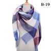 2021 Women Cashmere Winter Scarf Knit Pashmina Bandana Plaid Female