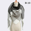 2021 Women Cashmere Winter Scarf Knit Pashmina Bandana Plaid Female