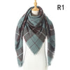 2021 Women Cashmere Winter Scarf Knit Pashmina Bandana Plaid Female