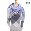 2021 Women Cashmere Winter Scarf Knit Pashmina Bandana Plaid Female