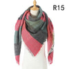 2021 Women Cashmere Winter Scarf Knit Pashmina Bandana Plaid Female