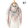 2021 Women Cashmere Winter Scarf Knit Pashmina Bandana Plaid Female