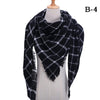 2021 Women Cashmere Winter Scarf Knit Pashmina Bandana Plaid Female