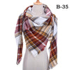 2021 Women Cashmere Winter Scarf Knit Pashmina Bandana Plaid Female