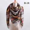 2021 Women Cashmere Winter Scarf Knit Pashmina Bandana Plaid Female