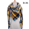 2021 Women Cashmere Winter Scarf Knit Pashmina Bandana Plaid Female