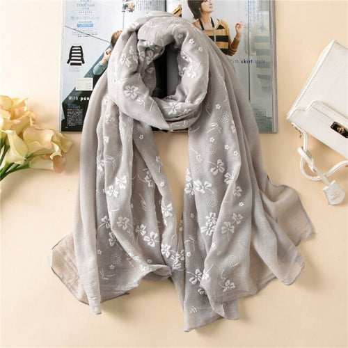Embroidered Cotton Scarf