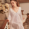 2022 Lace Sleepwear Bride Long Nightgowns Female Sweet Princess