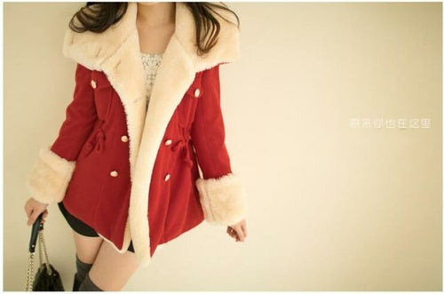 2022 Winter Autumn Warm Coats Woolen Slim Double Breasted Thick Coat