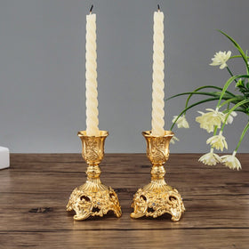 2PCS/pair Gold/Silver Europe metal candle stand god candlesticks metal