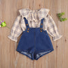 2Pcs Cute Newborn Baby Girls Casual Outfits Baby Long Sleeve Ruffle