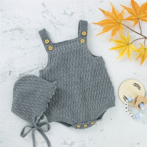 2Pcs Set Baby Knitted Romper Clothes Set Cotton e Crotch Button One