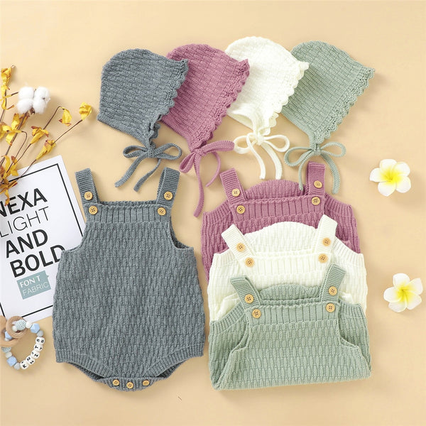 2Pcs Set Baby Knitted Romper Clothes Set Cotton e Crotch Button One