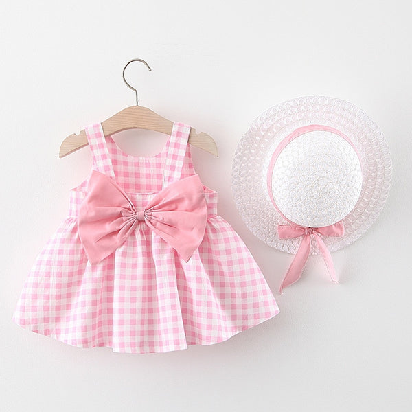 2Piece Summer Toddler Girl Clothes Set Baby Beach Dresses Cute Bow