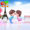 2pcs Kissing Couple Dolls Small Ornaments Handicraft Micro Landscape