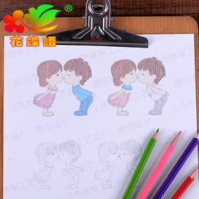 2pcs Kissing Couple Dolls Small Ornaments Handicraft Micro Landscape