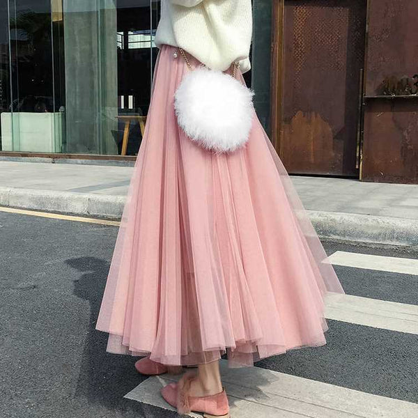 3 Layer Tulle Skirt Princess Skirt Expandable Gabonese Pleated Mesh