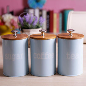 3 Pieces Zinc Alloy Seasoning Canister Food Container Jar Kitchen