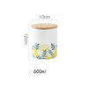 300 1100ml Ceramic Storage Jars Wooden Lids Tea Sealed Coffee Sugar