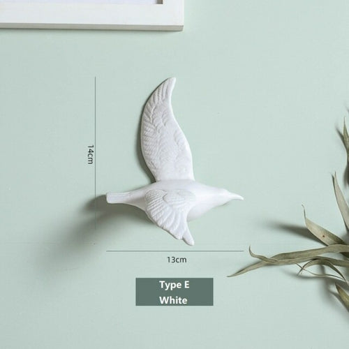 3D Ceramic Birds Shape Wall Hanging Decorations Simple Home