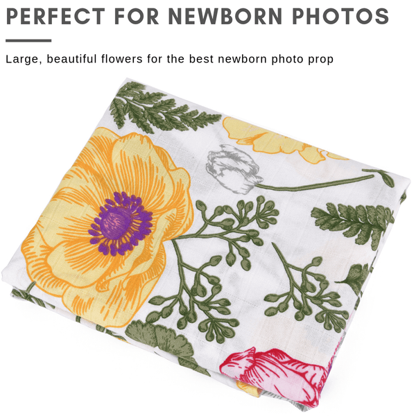 Bamboo Muslin Swaddle Floral Blanket