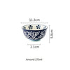 4.5 Inches Ceramic Rice Bowls Flower Pattern Pastoral Style