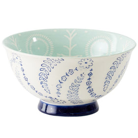 4.5 Inches Ceramic Rice Bowls Flower Pattern Pastoral Style