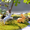 4 Pcs Running/Sitting Rabbit Garden Ornament  Miniature Figurine Plant