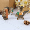 4 Pcs Squirrel Figurines Miniatures Fairy Garden Gnome Moss Gift Resin