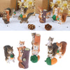 4 Pcs Squirrel Figurines Miniatures Fairy Garden Gnome Moss Gift Resin