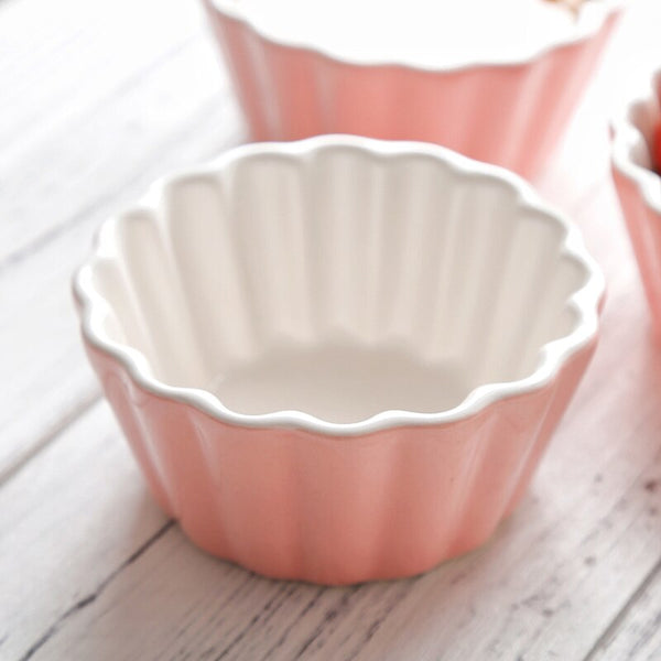 4 pcs/Set Dedicated Baking cake cup Heat resistant Ceramic Pudding