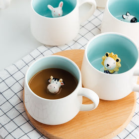 400ml Cute Animal Ceramic Mugs Cartoon Coffee Milk Tea Breakfast Cup