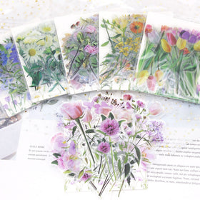 40pcs Cute Flower Stickers Transparent PET Daisy Stationery Stickers