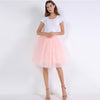 5 Layers 60cm Princess Midi Tulle Skirt Pleated Dance Tutu Skirts