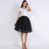 5 Layers 60cm Princess Midi Tulle Skirt Pleated Dance Tutu Skirts