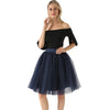 5 Layers 60cm Princess Midi Tulle Skirt Pleated Dance Tutu Skirts