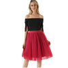 5 Layers 60cm Princess Midi Tulle Skirt Pleated Dance Tutu Skirts