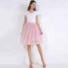 5 Layers 60cm Princess Midi Tulle Skirt Pleated Dance Tutu Skirts