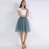 5 Layers 60cm Princess Midi Tulle Skirt Pleated Dance Tutu Skirts