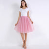 5 Layers 60cm Princess Midi Tulle Skirt Pleated Dance Tutu Skirts