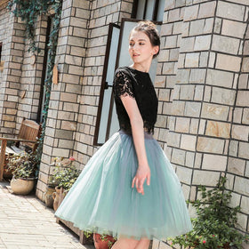 5 Layers 60cm Princess Midi Tulle Skirt Pleated Dance Tutu Skirts