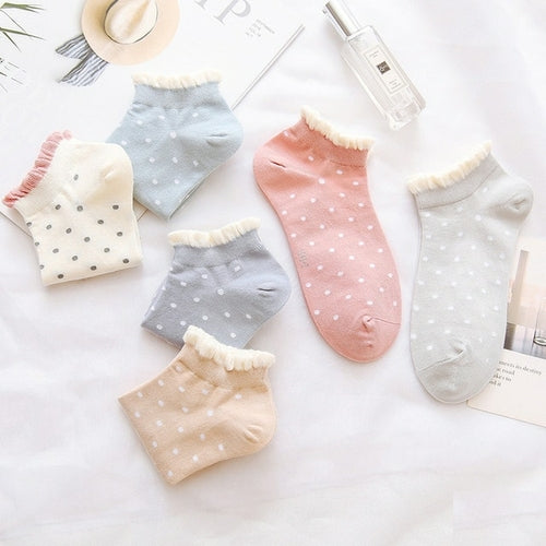 5 Pairs Of Women's Cotton Ankle Socks Fun Cute Casual Boat Sock Cotton