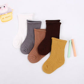 5 Pairs/Pack Cotton Newborn Baby Ankle Socks Soft Solid Casual Toddler