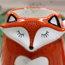 500ML Ceramic Creative Coffee Cup Cute Animal 3D Fox Large Capacity