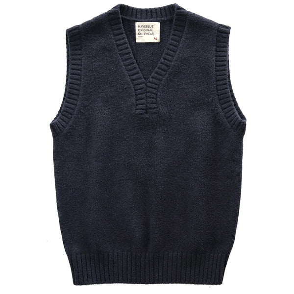 7015 Winter Fall Thick Knitting Sleeveless Sweater Pullover Vest Men