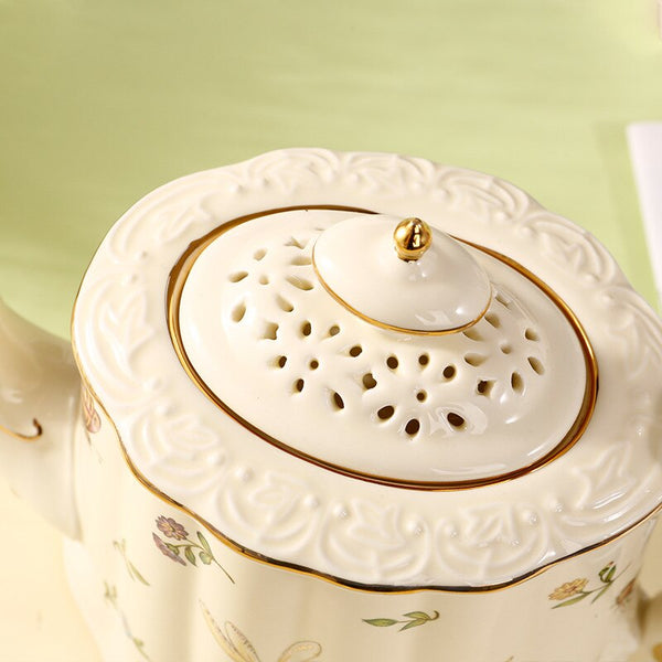 800ml European Palace Style Retro Ceramic Afternoon Tea Pot Butterfly