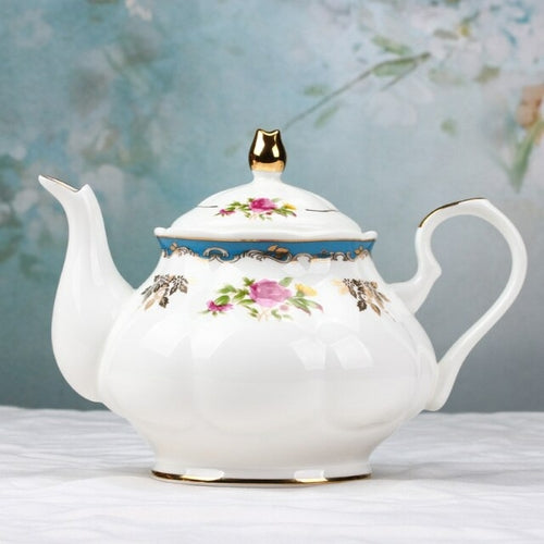 900ml European Style Garden Afternoon Tea Pots Teapot Ceramic Bone