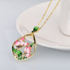 925 Silver Ladies Necklace Pink Flowers Elegant Pendant Necklace Pink