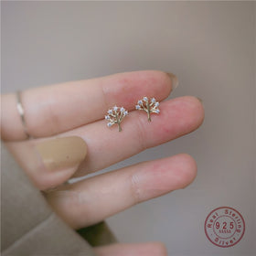 925 Sterling Silver Korean Exquisite Crystal Tree Life Tree Plating