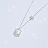 925 Sterling Silver Snowfake Charm Pendant Choker Korean Necklace For